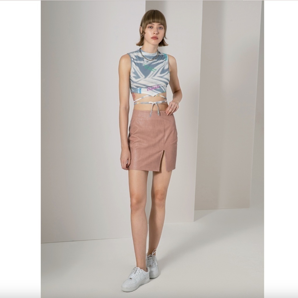NWT Cider Alligator Print Slit MIni Skirt